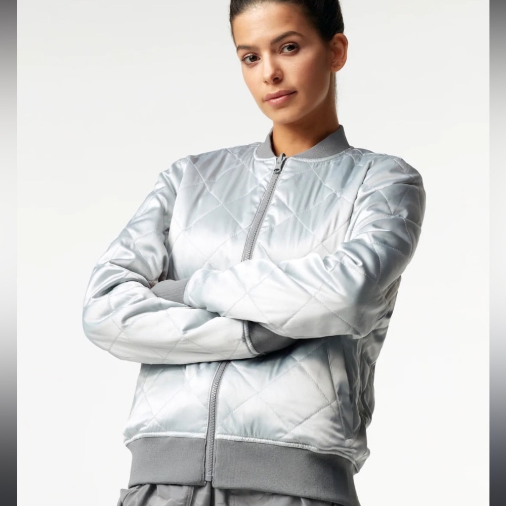 Grey forever 21 quilted bomber